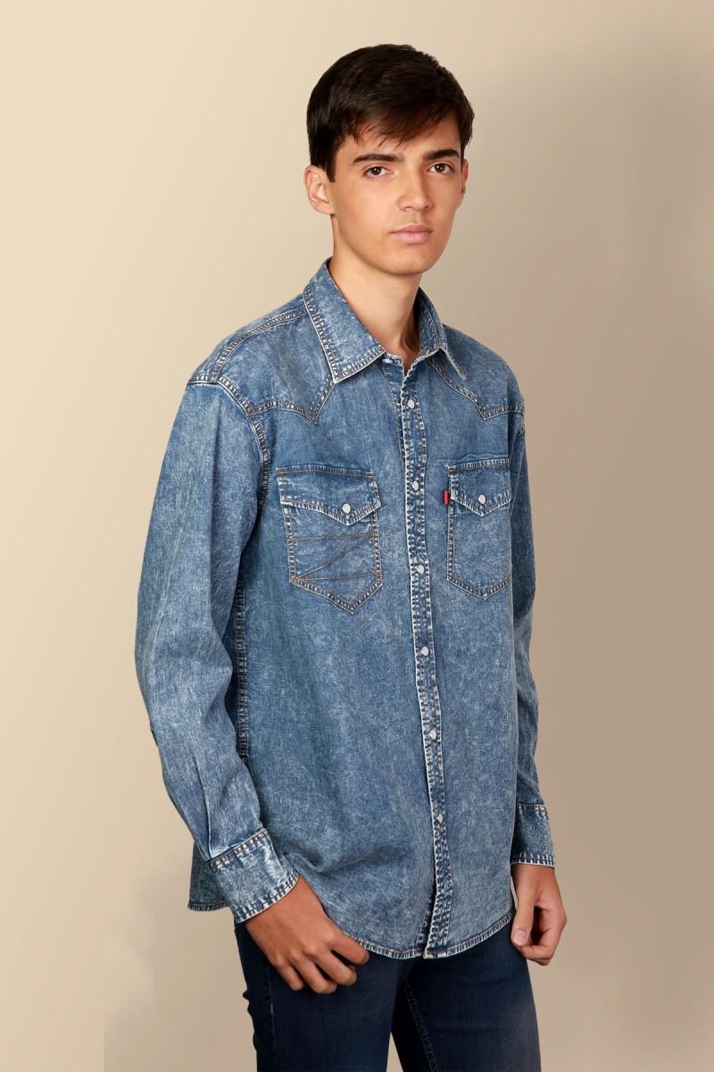 Camisa Denin Cowboy Ref. CL26-92 Camisa Denin Cowboy Ref. CL26-92