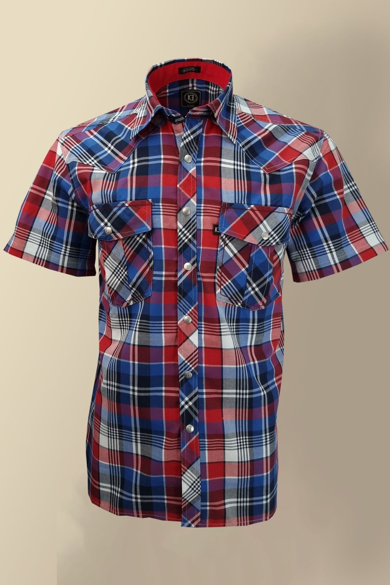 Camisa vaquera de cuadros| KƎ Casual Wear